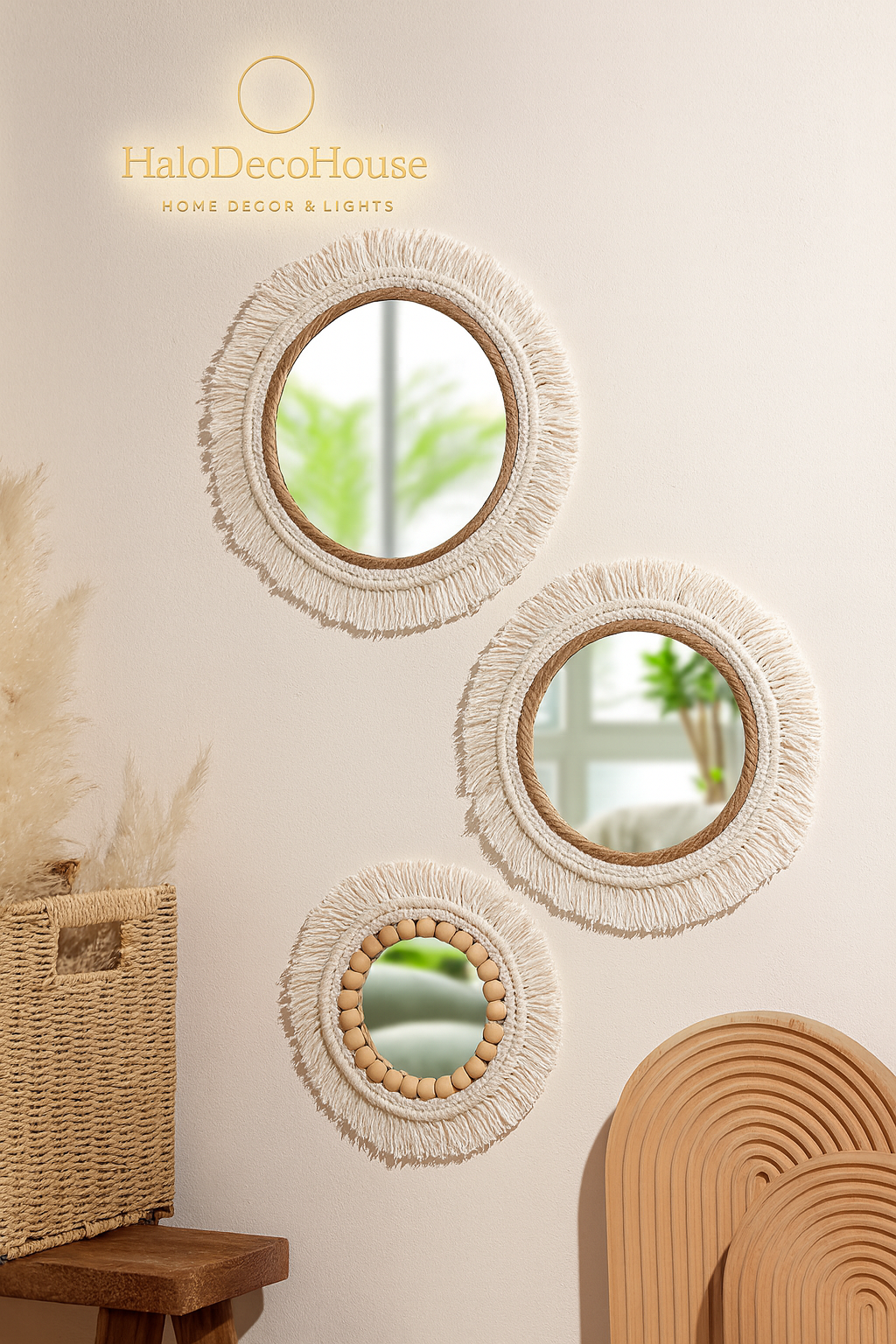 Boho Macrame Wall Mirror