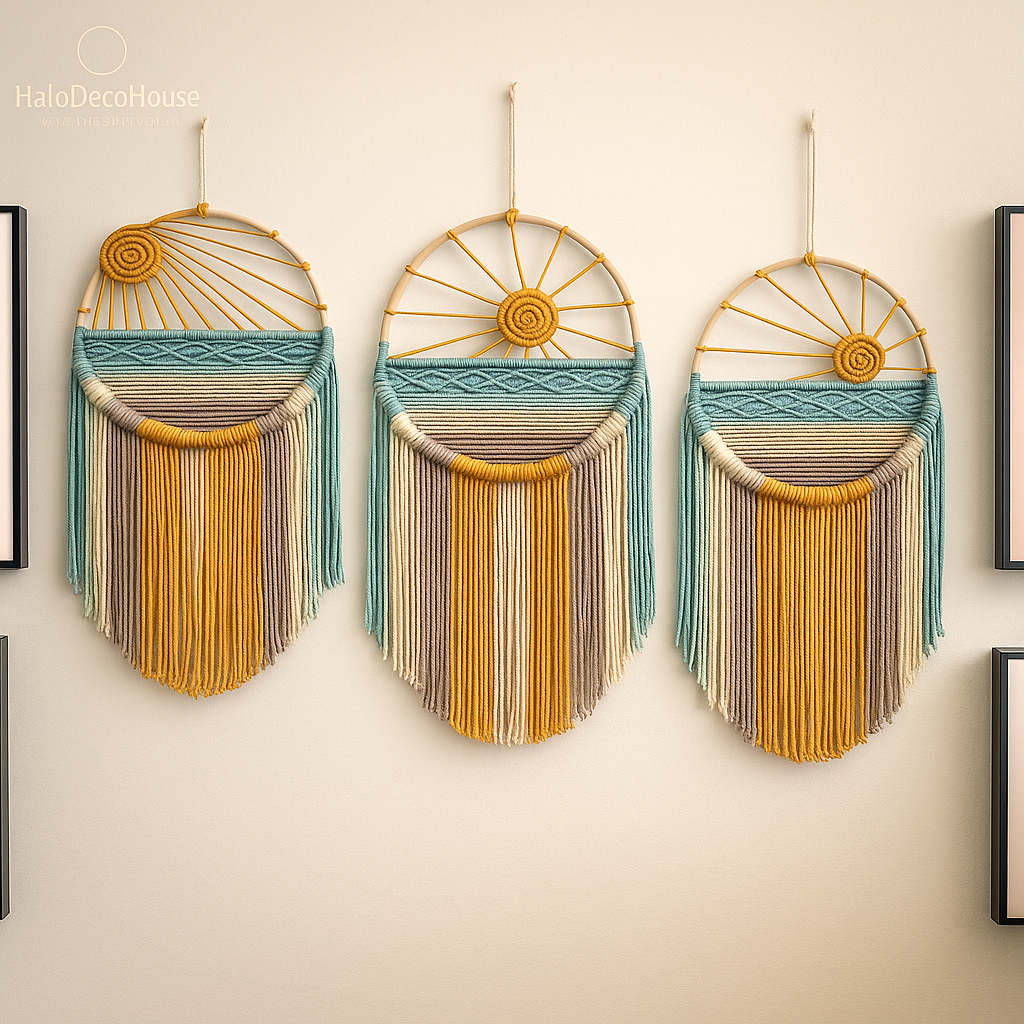 🪶 Boho Macrame Wall Hanging Dreamcatcher – Handmade Woven Tapestry