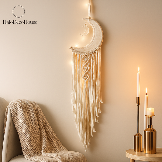 Boho Macrame Moon Wall Hanging