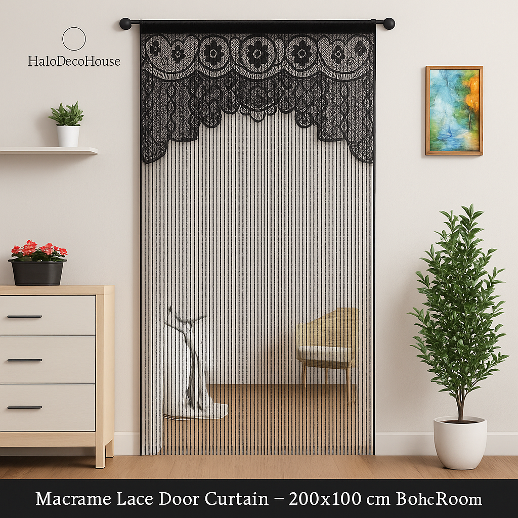 Macrame Lace Door Curtain