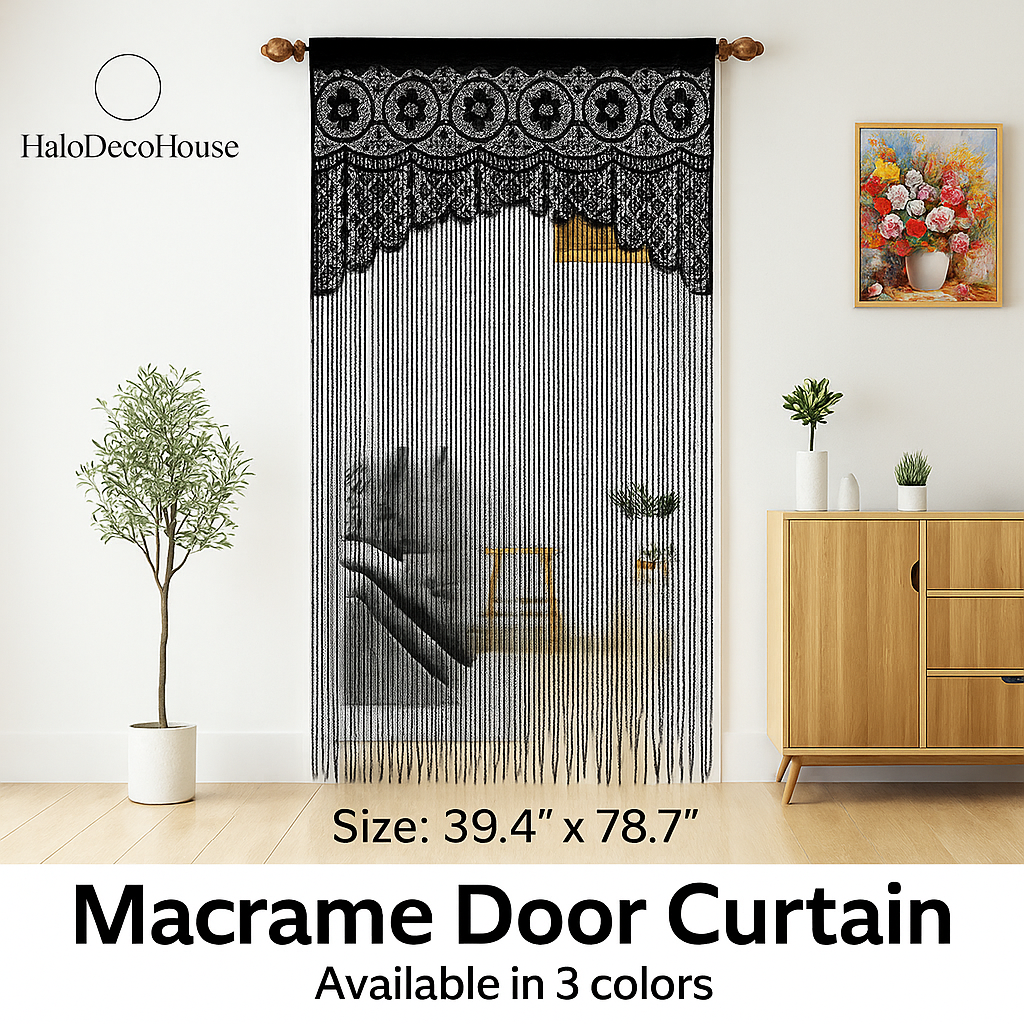 Macrame Lace Door Curtain