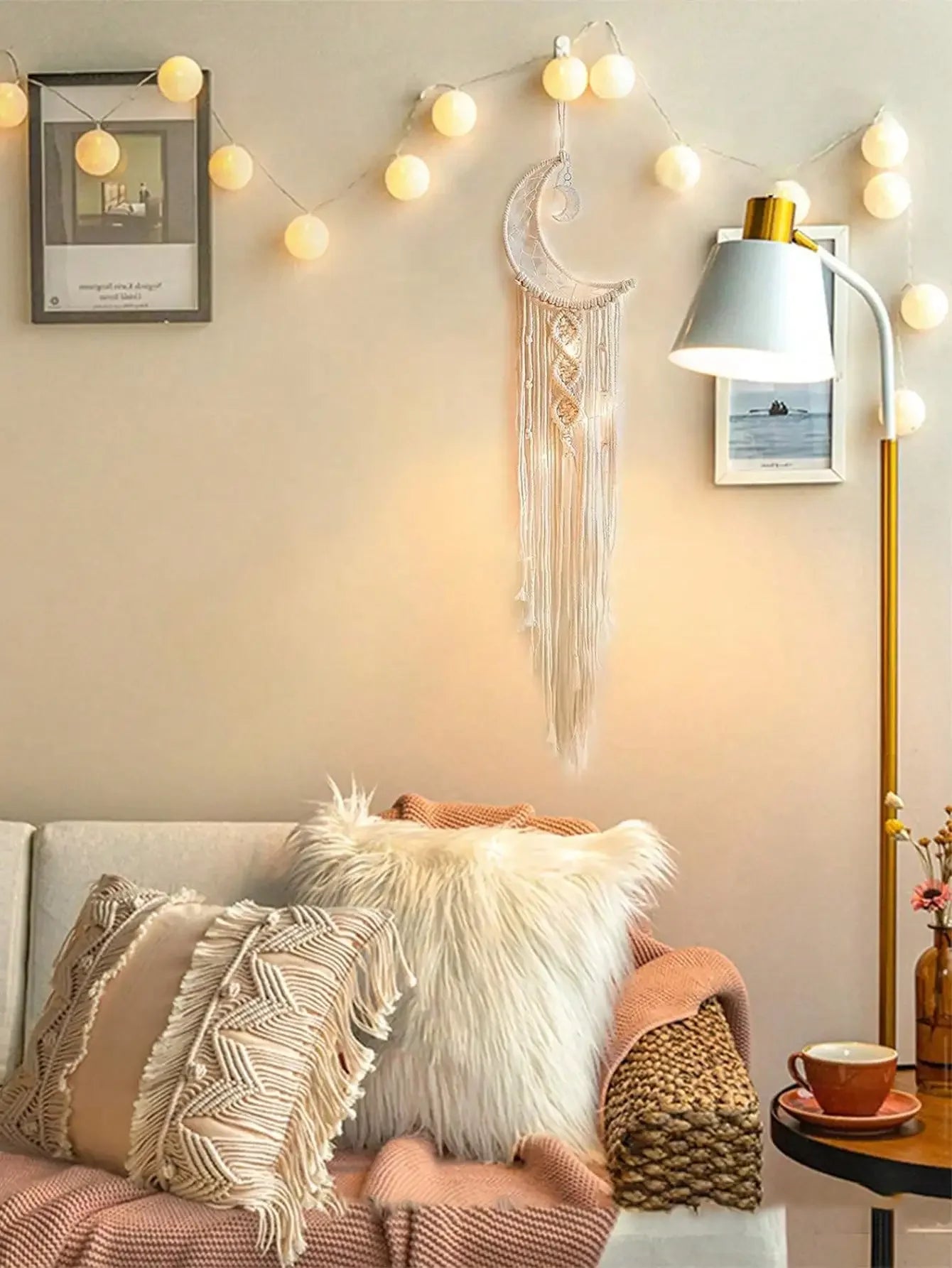 Boho Macrame Moon Wall Hanging