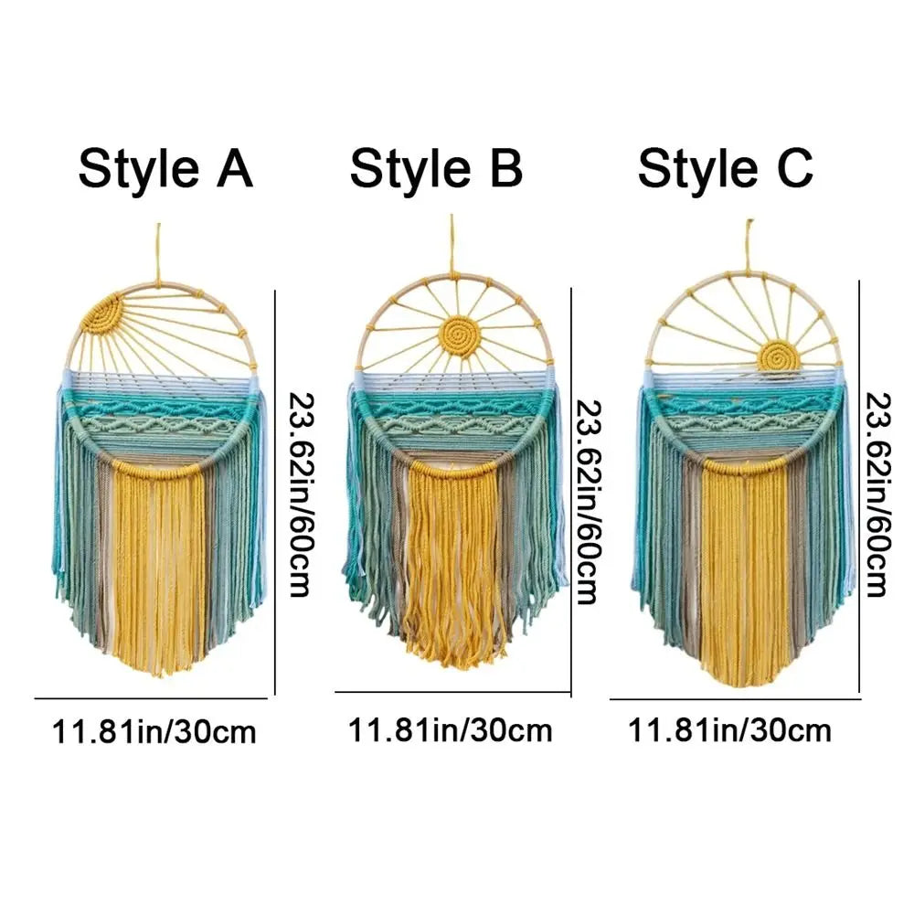 🪶 Boho Macrame Wall Hanging Dreamcatcher – Handmade Woven Tapestry