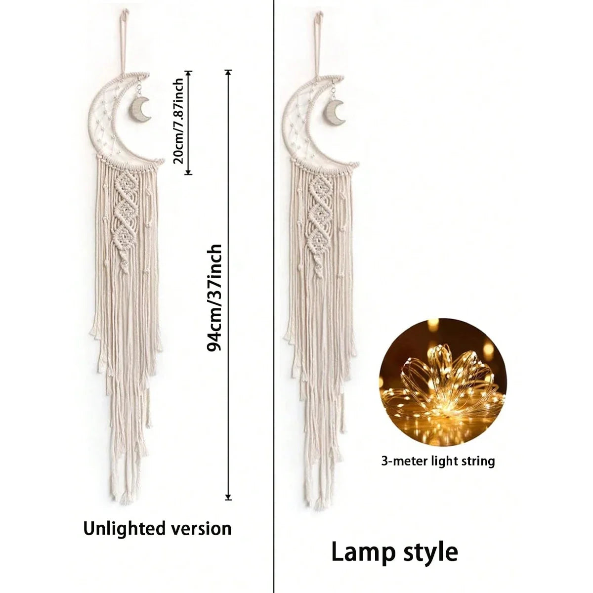 Boho Macrame Moon Wall Hanging