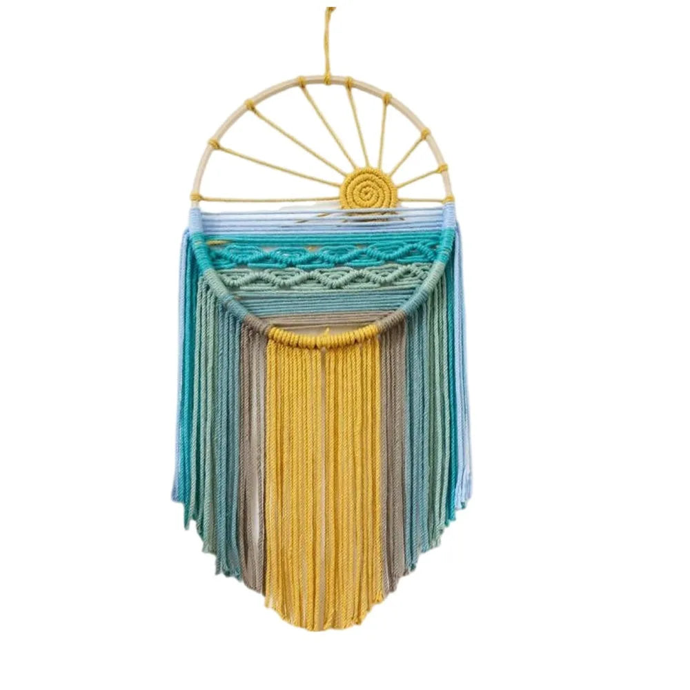 🪶 Boho Macrame Wall Hanging Dreamcatcher – Handmade Woven Tapestry