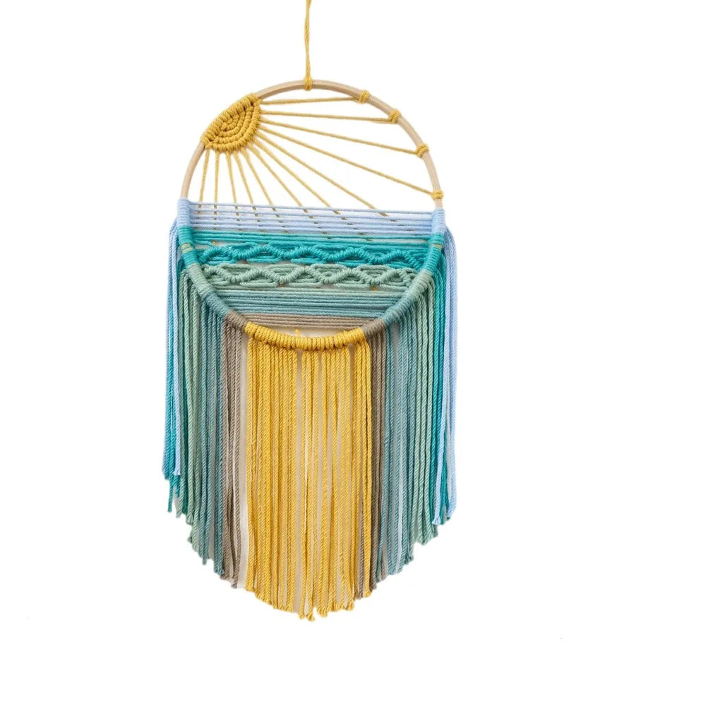 🪶 Boho Macrame Wall Hanging Dreamcatcher – Handmade Woven Tapestry