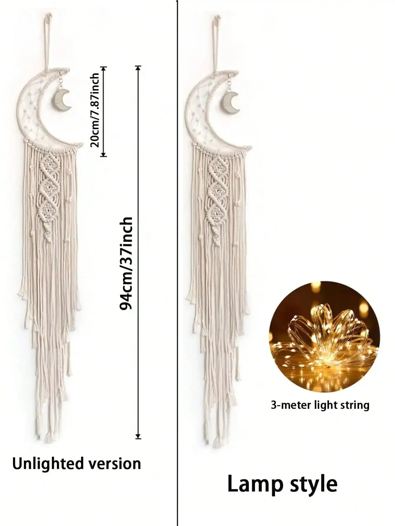 Boho Macrame Moon Wall Hanging