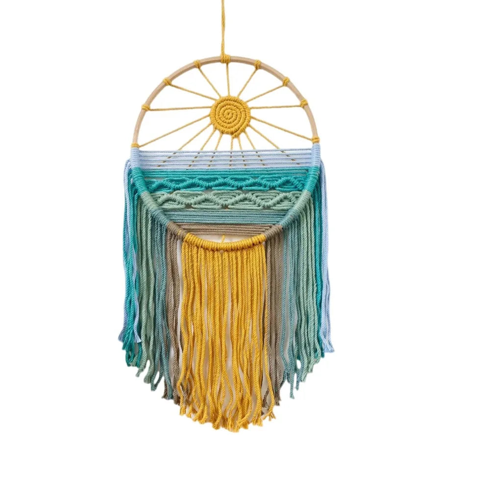 🪶 Boho Macrame Wall Hanging Dreamcatcher – Handmade Woven Tapestry