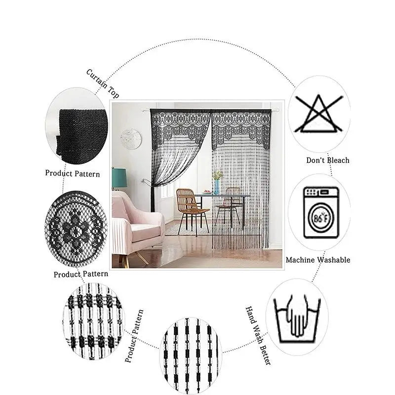 Macrame Lace Door Curtain
